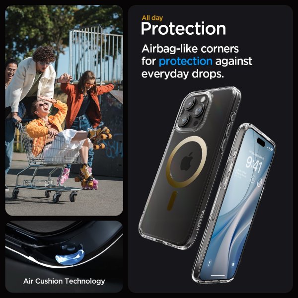 - iPhone 15 Pro - Skal - Ultra Hybrid MagFit - Guld
