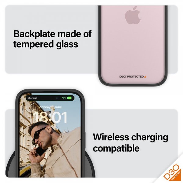 - iPhone 15 - Skal - ClearCase D3O - Svart
