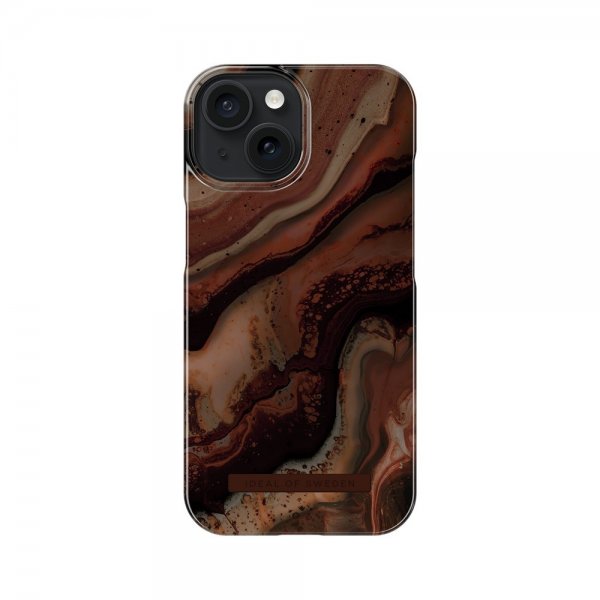 - iPhone 15 - Skal - Fashion Case MagSafe - Dark Amber Marble