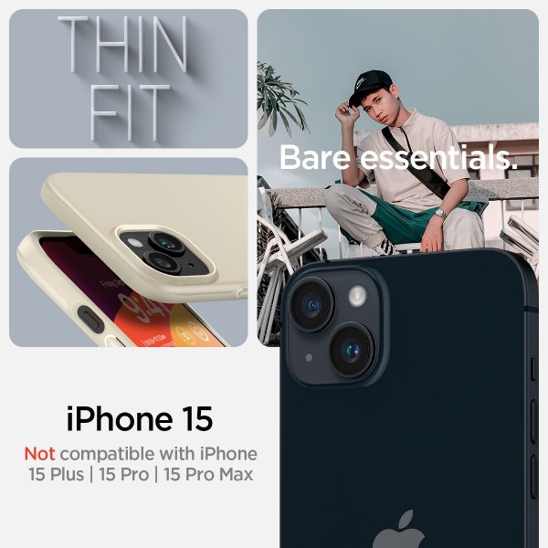 - iPhone 15 - Skal - Thin Fit - Mute Beige