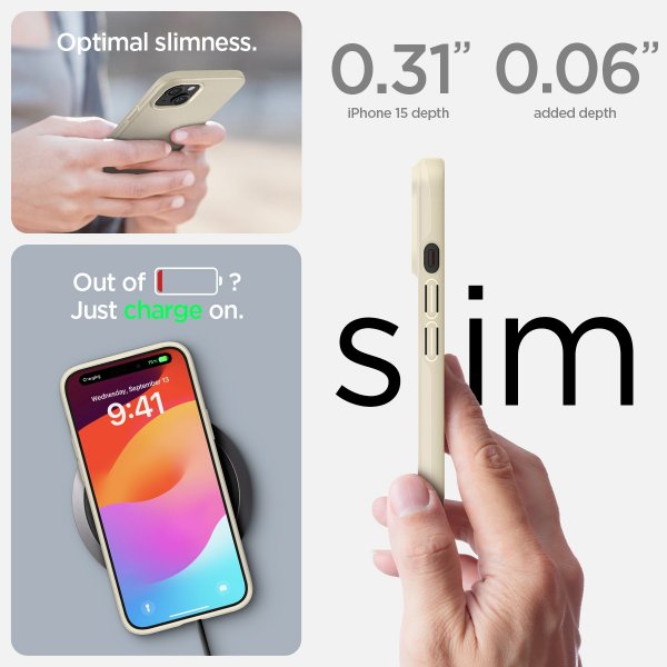 - iPhone 15 - Skal - Thin Fit - Mute Beige