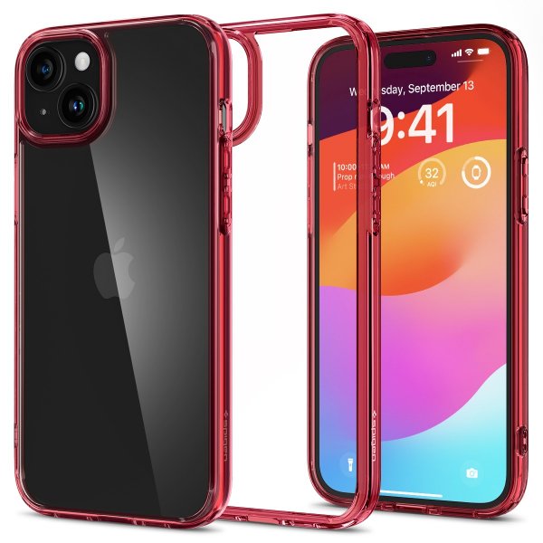 - iPhone 15 - Skal - Ultra Hybrid - Red Crystal