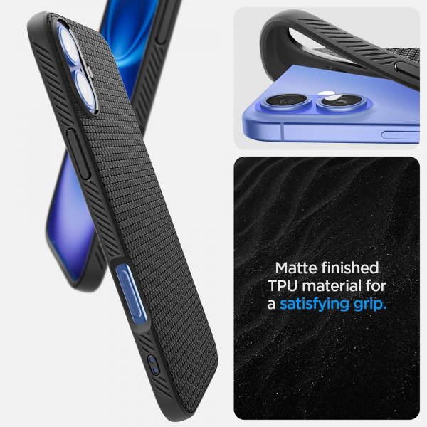 - iPhone 16 Plus - Skal - Liquid Air - Matte Black
