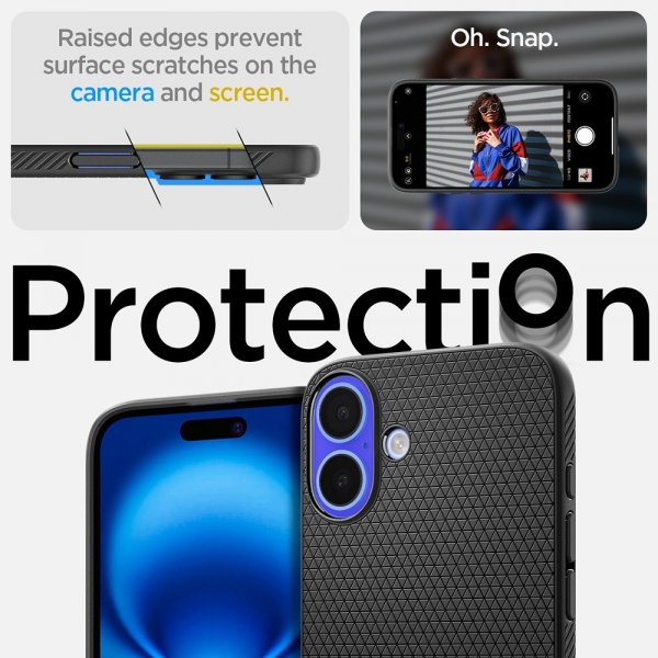 - iPhone 16 Plus - Skal - Liquid Air - Matte Black