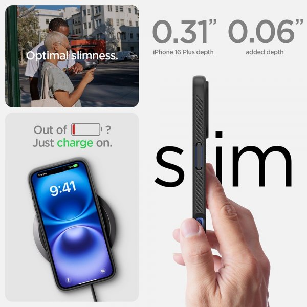 - iPhone 16 Plus - Skal - Liquid Air - Matte Black