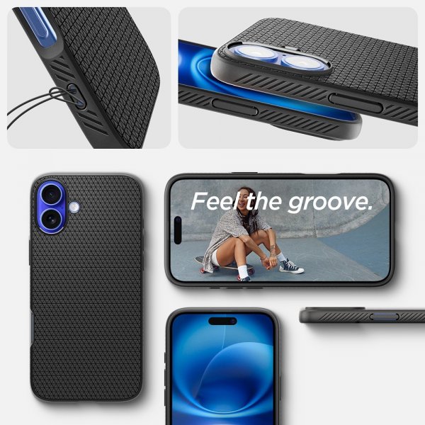 - iPhone 16 Plus - Skal - Liquid Air - Matte Black