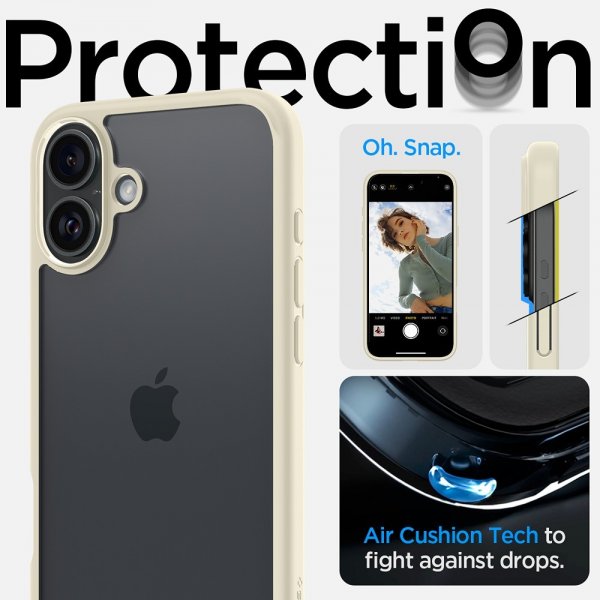 - iPhone 16 Plus - Skal - Ultra Hybrid - Mute Beige