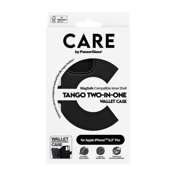 - iPhone 16 Pro - Fodral - Tango Two-in-One Wallet MagSafe - Svart