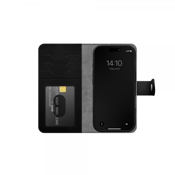 - iPhone 16 Pro Max - Fodral - Magnet Wallet+ MagSafe - Svart