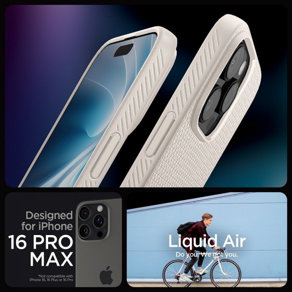 - iPhone 16 Pro Max - Skal - Liquid Air - Natural Titanium
