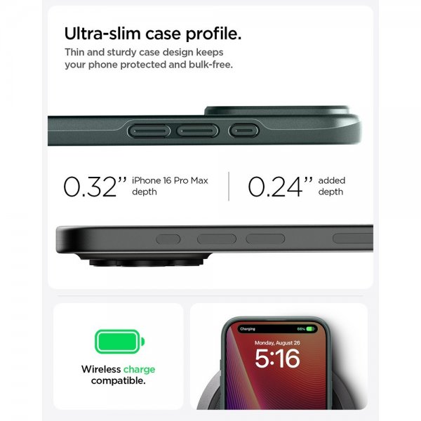 - iPhone 16 Pro Max - Skal - Thin Fit MagFit - Abyss Green