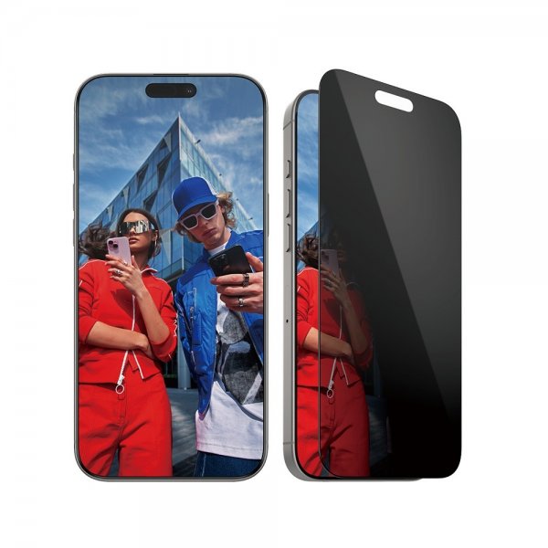 - iPhone 16 Pro Max - Skärmskydd - Ultra-Wide Fit Privacy EasyAligner