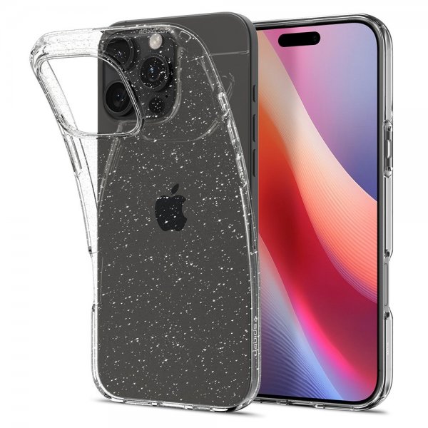 - iPhone 16 Pro - Skal - Liquid Crystal Glitter - Crystal Quartz