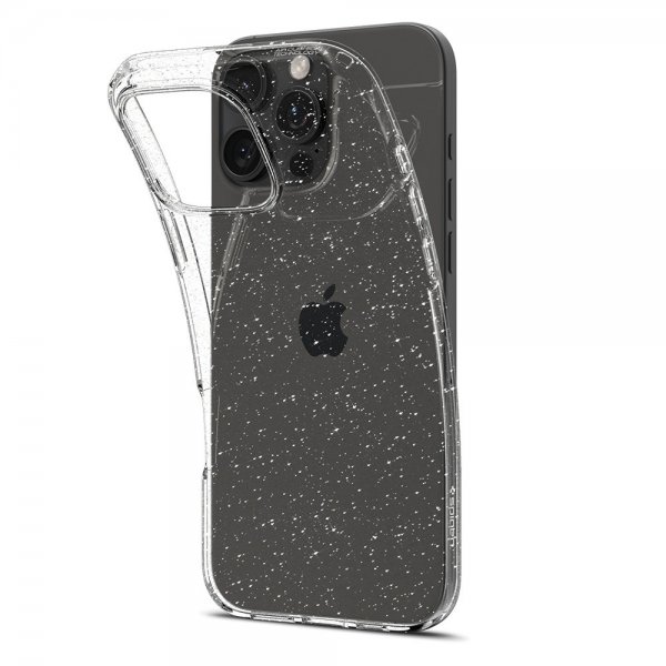 - iPhone 16 Pro - Skal - Liquid Crystal Glitter - Crystal Quartz