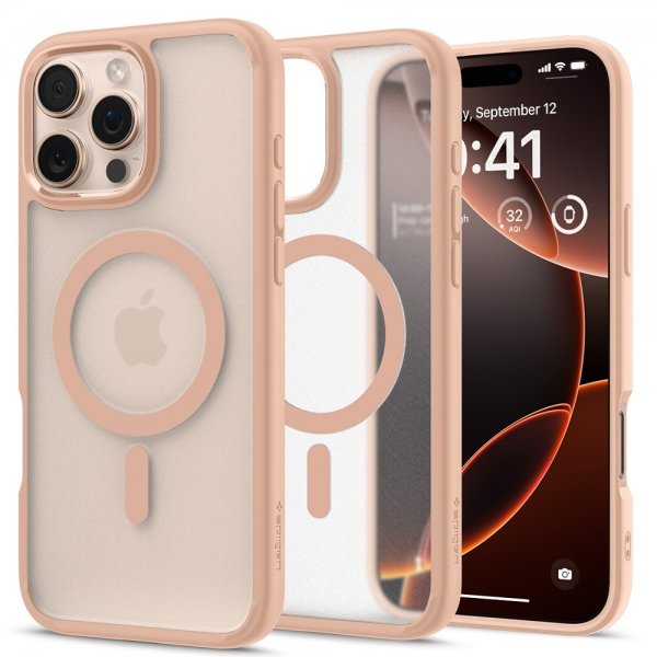 - iPhone 16 Pro - Skal - Ultra Hybrid MagFit - Frost Rose Titanium