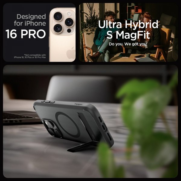 - iPhone 16 Pro - Skal - Ultra Hybrid S MagFit - Frost Black