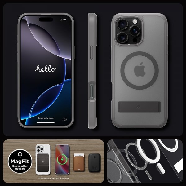 - iPhone 16 Pro - Skal - Ultra Hybrid S MagFit - Frost Gray