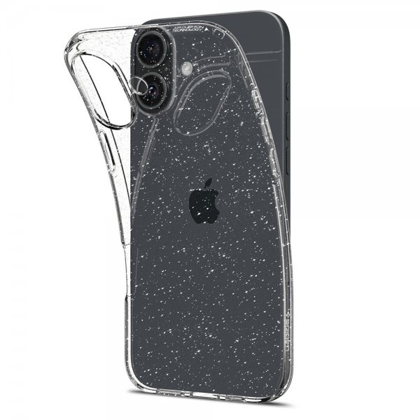 - iPhone 16 - Skal - Liquid Crystal Glitter - Crystal Quartz