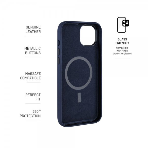 - iPhone 16 - Skal - MagLeather - Blå