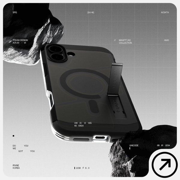 - iPhone 16 - Skal - Tough Armor MagFit - Frost Black