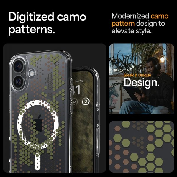 - iPhone 16 - Skal - Ultra Hybrid MagFit - Digital Camo