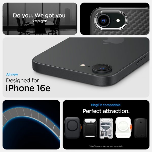 - iPhone 16e/17e - Skal - Enzo Aramid MagFit - Matte Black