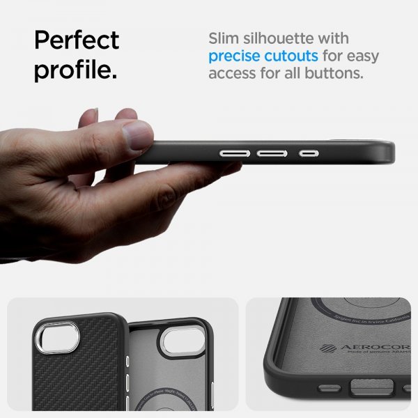 - iPhone 16e/17e - Skal - Enzo Aramid MagFit - Matte Black