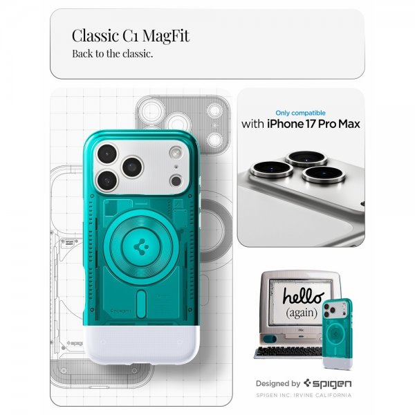 - iPhone 17 Pro Max - Skal - Classic C1 MagFit - Bondi Blue