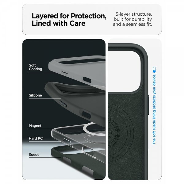 - iPhone 17 Pro Max - Skal - Silicone Fit MagFit - Abyss Green