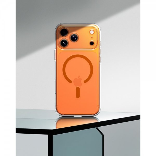 - iPhone 17 Pro Max - Skal - Ultra Hybrid MagFit - Clear Orange
