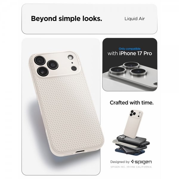 - iPhone 17 Pro - Skal - Liquid Air - Natural Titanium