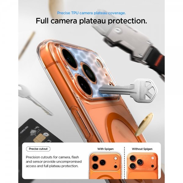 - iPhone 17 Pro - Skal - Ultra Hybrid MagFit - Clear Orange