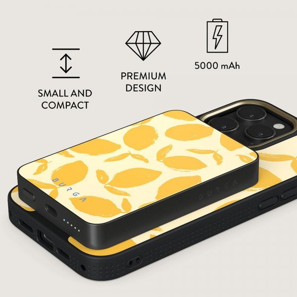- Powerbank - MagSafe 5000 mAh - Lemon Tart - Metallgrå
