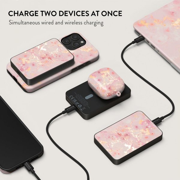 - Powerbank - MagSafe 5000 mAh - Golden Coral - Metallgrå