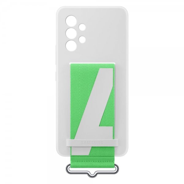 - Samsung Galaxy A53 5G - Skal - Silicone Cover with Strap - Vit