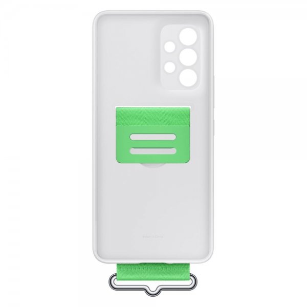 - Samsung Galaxy A53 5G - Skal - Silicone Cover with Strap - Vit