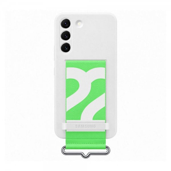 - Samsung Galaxy S22 Plus - Skal - Silicone Cover with Strap - Vit