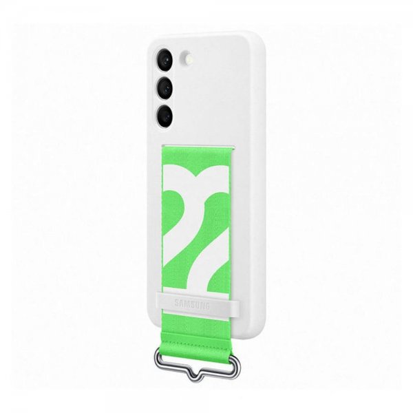 - Samsung Galaxy S22 Plus - Skal - Silicone Cover with Strap - Vit