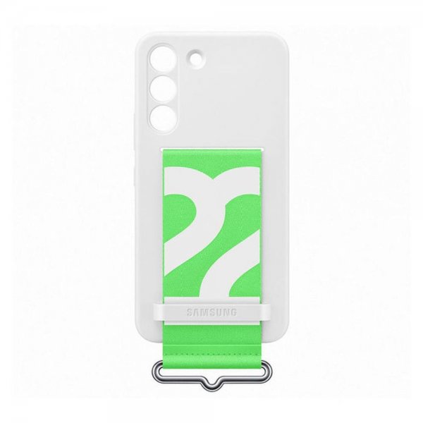 - Samsung Galaxy S22 - Skal - Silicone Cover with Strap - Vit