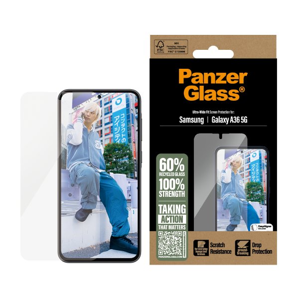 - Samsung Galaxy A36 - Skärmskydd - Ultra-Wide Fit EasyAligner
