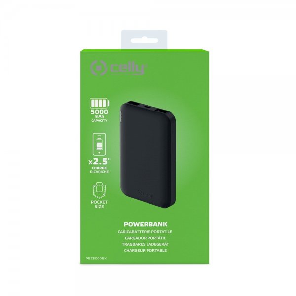 - Powerbank - ENERGY 5 000 mAh - Svart