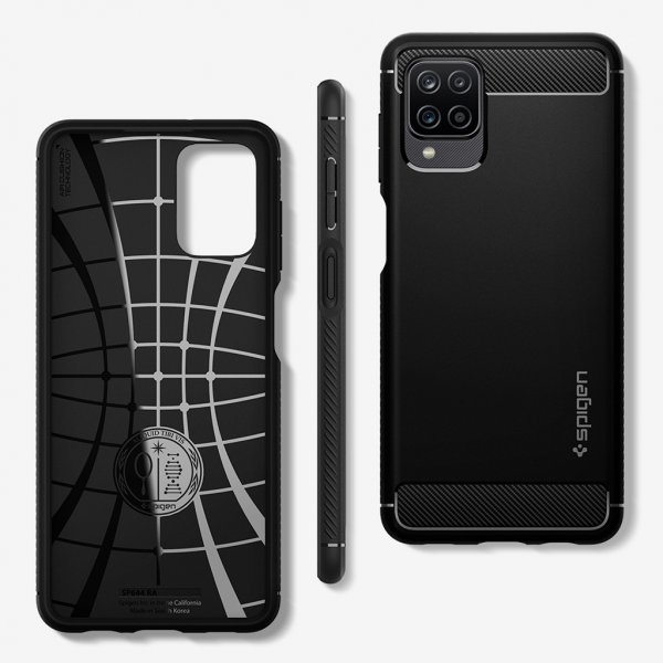- Samsung Galaxy A12 - Skal - Rugged Armor - Matte Black