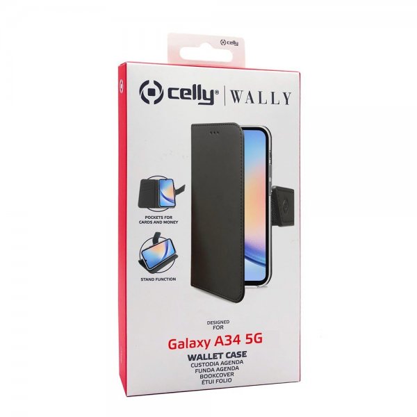 - Samsung Galaxy A34 5G - Fodral - Wally Wallet Case - Svart