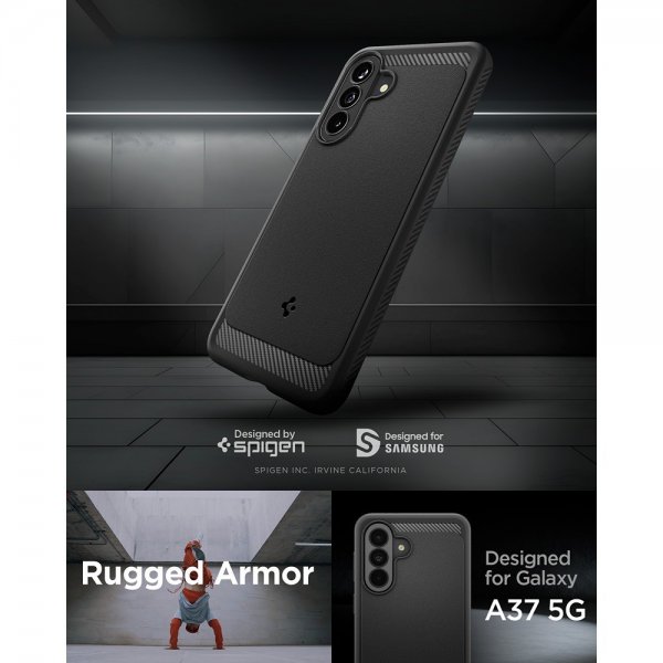 - Samsung Galaxy A37 - Skal - Rugged Armor - Matte Black