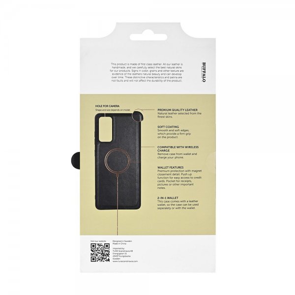 - Samsung Galaxy A57 - Fodral - 2-i-1 Äkta Läder 3 Kortfack - Svart