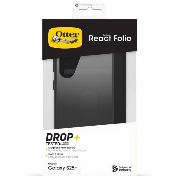 - Samsung Galaxy S25 Plus - Fodral - React Folio - Black Crystal