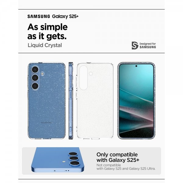 - Samsung Galaxy S25 Plus - Skal - Liquid Crystal Glitter - Crystal Quartz