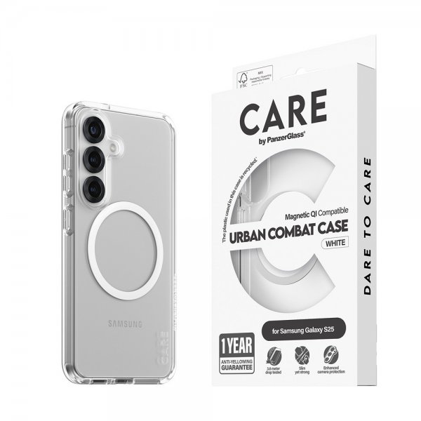 - Samsung Galaxy S25 - Skal - Urban Combat MagSafe - Vit