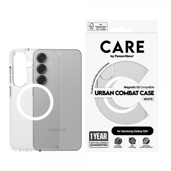 - Samsung Galaxy S25 - Skal - Urban Combat MagSafe - Vit