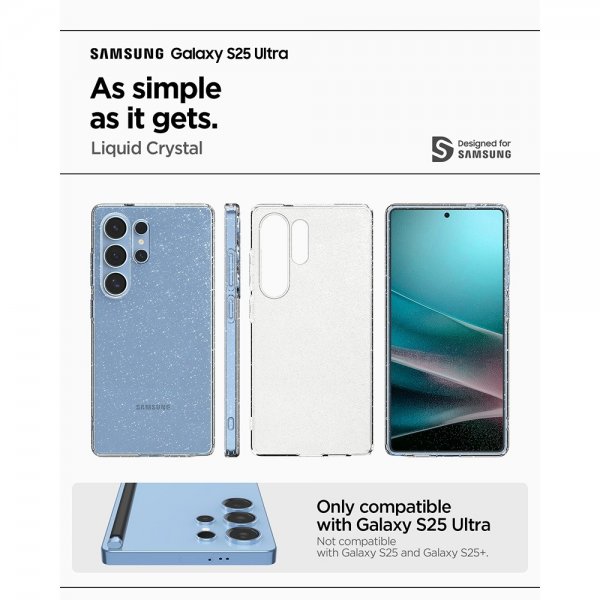 - Samsung Galaxy S25 Ultra - Skal - Liquid Crystal Glitter - Crystal Quartz